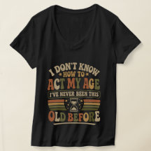 Divertida camiseta de cuello en V para mujer "Actú