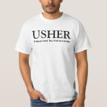 Divertida camiseta de la fiesta de la boda del Per<br><div class="desc">Esta camiseta de la fiesta de bodas tiene un toque lúdico, como dice el texto: "Te mostraré por ahí. Entonces te diré que te sientes." Sin embargo, por supuesto, puedes ser más formal, y decir que soy el Usher" o cualquier otra cosa que se sienta bien.</div>