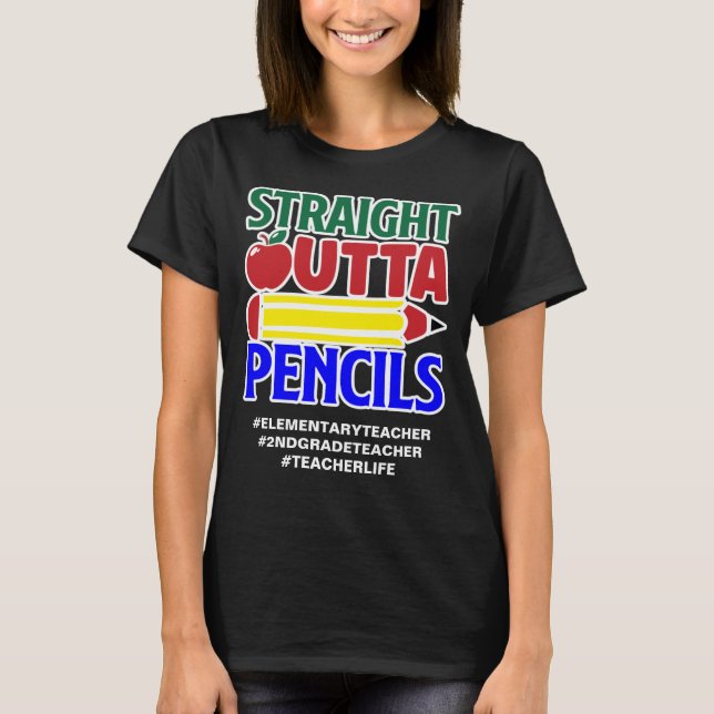Divertida Camiseta de Maestro con Letra Colorida R (Anverso)