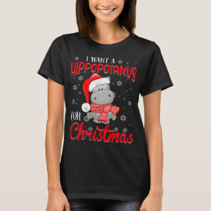 Divertida camiseta de Navidades de Hippo, quiero u