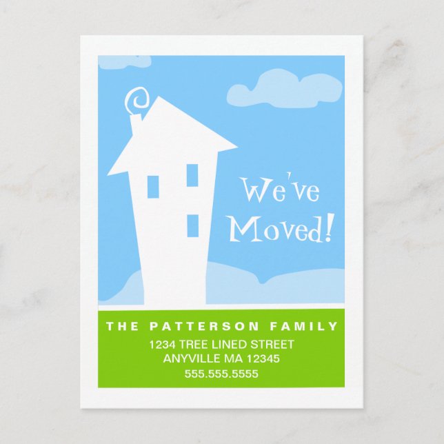 Divertida casa movida nueva postal de dirección (Anverso)