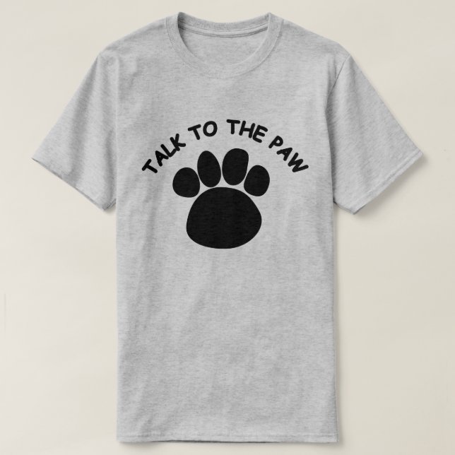 Divertida charla con la camiseta gris de Paw Mens (Diseño del anverso)