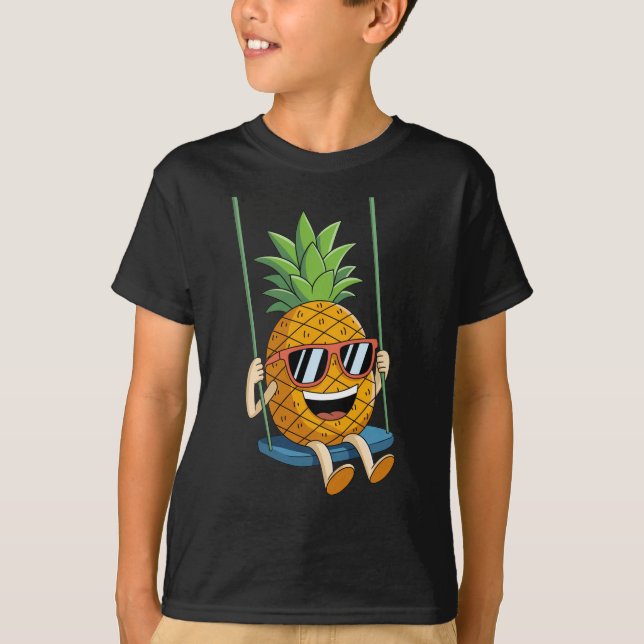 divertida columpio de piña giratoria Kids camiseta (Anverso)