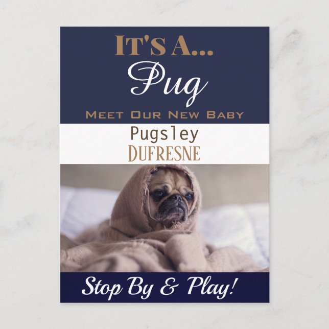 Divertida "Es una" nueva Invitación Mascota (Anverso)