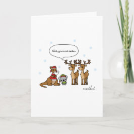 Divertida espera no eres la tarjeta de Navidades d