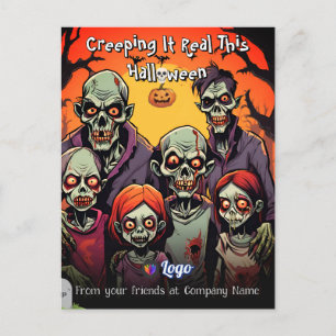 Divertida Familia Zombie Tarjeta de Halloween de D