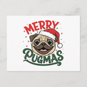Divertida Feliz Pugmas Perro Navidad