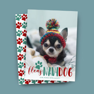 Divertida Foto de Perro Feliz Navidad Navidad