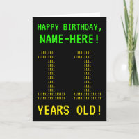 Divertida, Friki, Nerd Tarjeta de cumpleaños "¡11