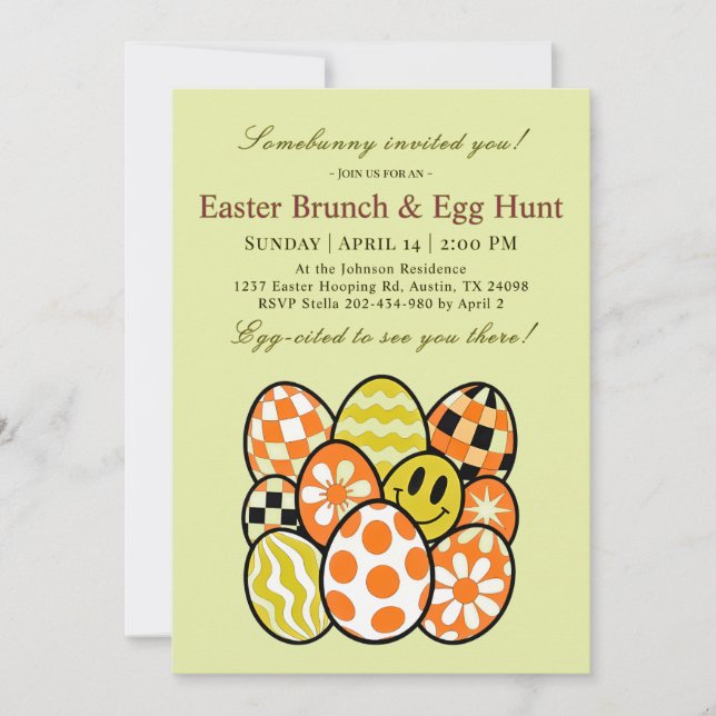 Divertida Invitación a Brunch de Pascua con Chiste (Anverso)