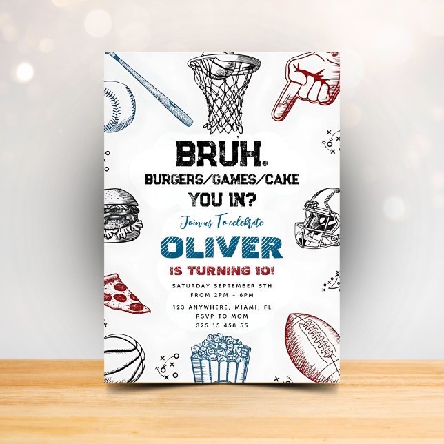 Divertida Invitación a Fiesta de Deportes para Ami (Subido por el creador)