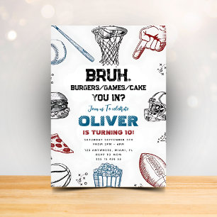 Divertida Invitación a Fiesta Deportiva para Amigo