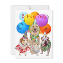 Divertida invitación a fiesta para niños de perros