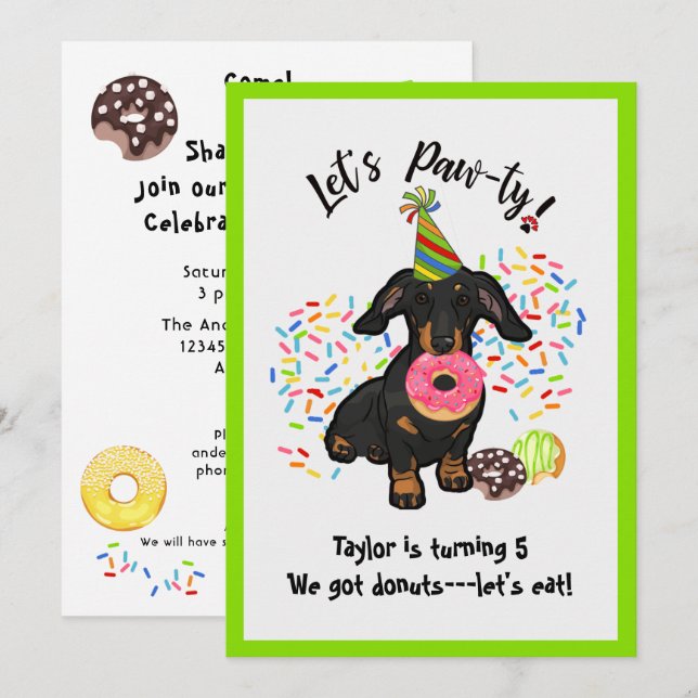 Divertida invitación a la fiesta de cumpleaños de  (Anverso / Reverso)