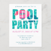 Divertida invitación a la fiesta de la piscina tro