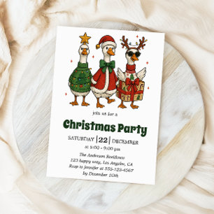 Divertida invitación a la fiesta de Navidad   Pato