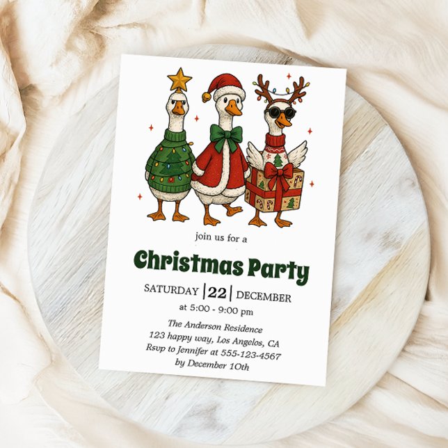 Divertida invitación a la fiesta de Navidad | Pato (Subido por el creador)