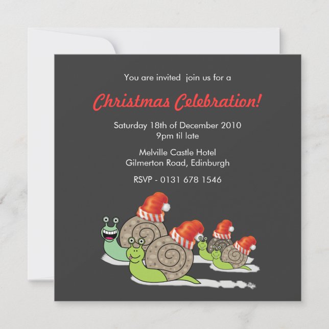 Divertida invitación a la fiesta de Navidades de C (Anverso)