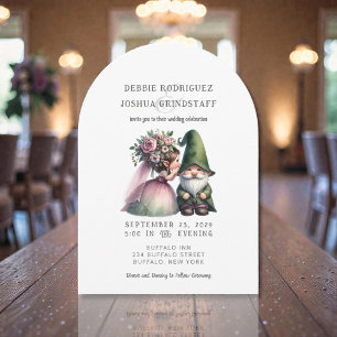 Divertida invitación de boda de Gnomos Caprichosos