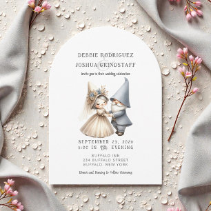 Divertida invitación de boda de Gnomos Caprichosos