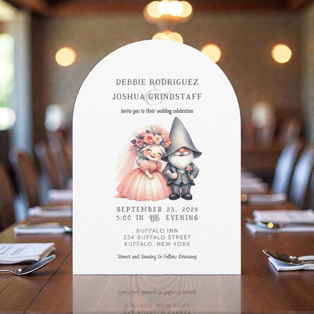 Divertida Invitación de Boda de Gnomos Caprichosos (Subido por el creador)