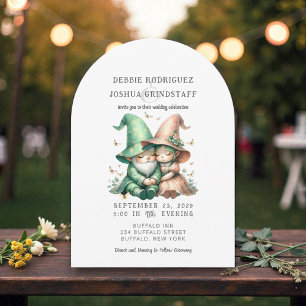 Divertida Invitación de Boda de Gnomos Caprichosos