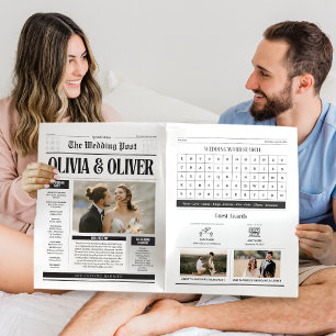 Divertida invitación de boda de periódico con foto