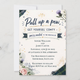 Divertida invitación de boda escocesa | Acércate a