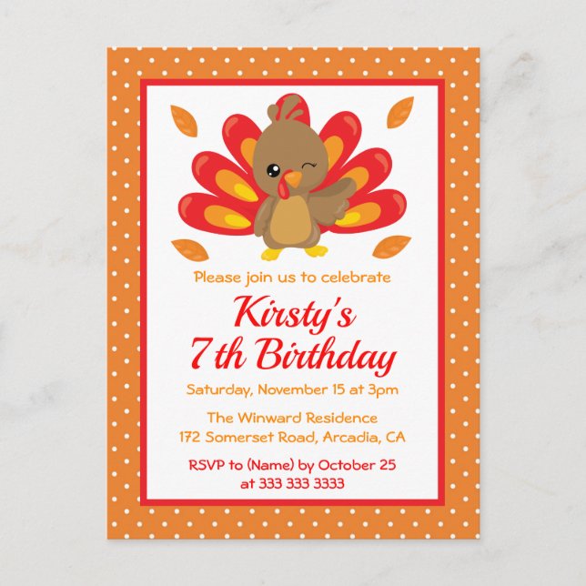 Divertida invitación de cumpleaños de Acción de Gr (Anverso)