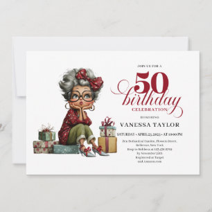 Divertida invitación de cumpleaños número 50, Seño