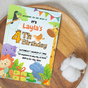 Divertida Invitación de Cumpleaños Temática Safari