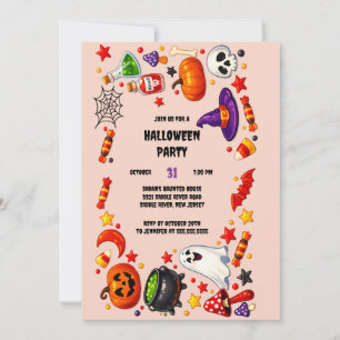 Divertida invitación de Halloween para niños disfr