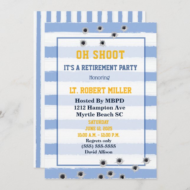 Divertida invitación del Partido de Jubilación de  (Anverso / Reverso)