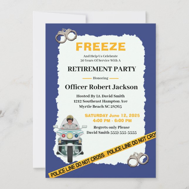 Divertida invitación del Partido de Jubilación de  (Anverso)