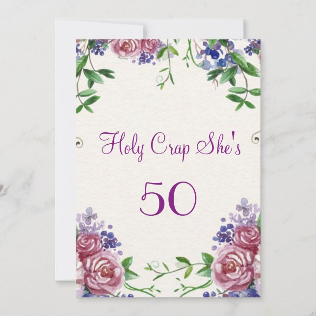 Divertida invitación para cumpleaños 50 (Anverso)