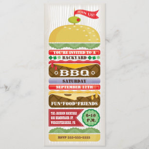 Divertida invitación para fiesta de barbacoa apila
