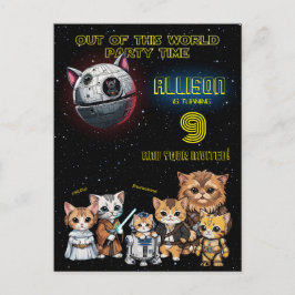 Divertida Invitación Personalizada de Gatito de Ci