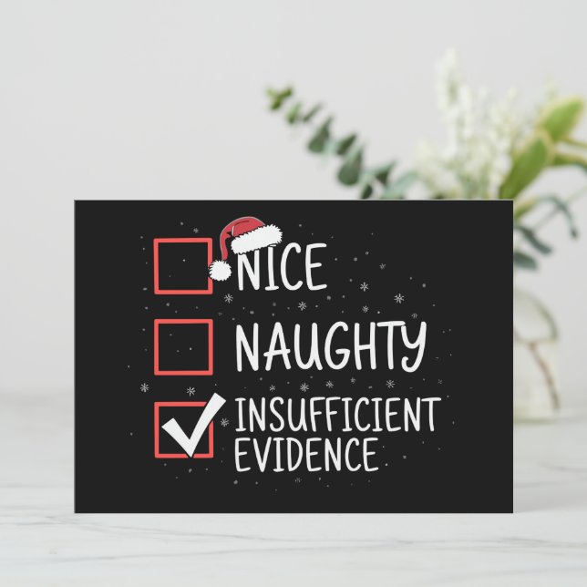 Divertida Navidad Bueno Malo Evidencia Insuficient (Anverso de pie)