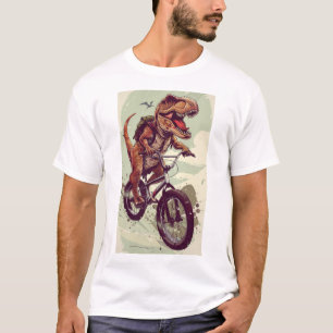 Divertida T-Rex montando una camiseta para bicicle