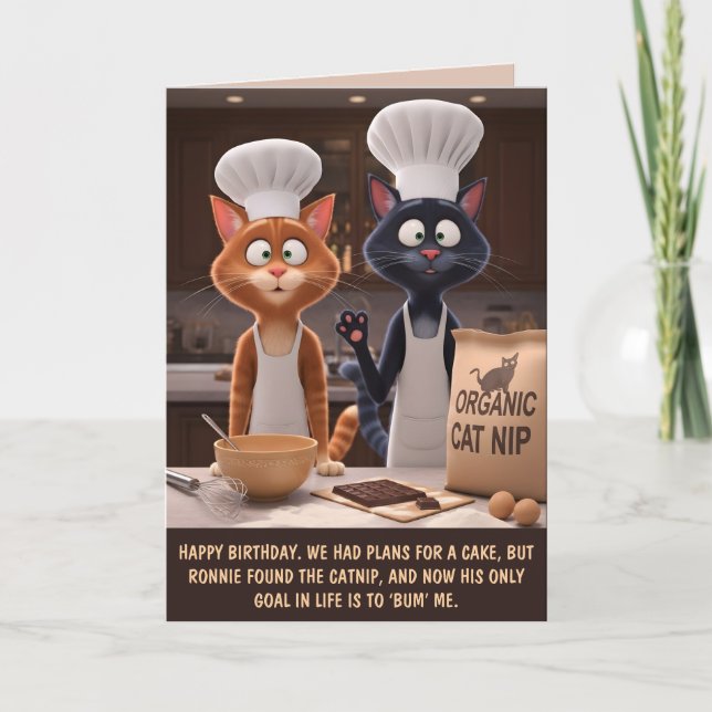 Divertida tarjeta de cumpleaños personalizable con (Anverso)