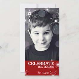 Divertida tarjeta de fotos de Navidad puntos de co