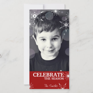Divertida tarjeta de fotos de Navidad puntos de co