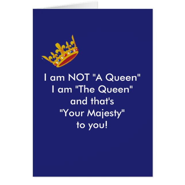 Divertida tarjeta de la reina - Navy (Frente)