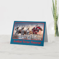 Divertida tarjeta de Navidad del Terrier Escocés