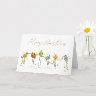 Divertida tarjeta de Navidades de aves acuáticas c