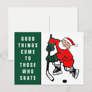 Divertida tarjeta de Navidades de hockey sobre cés