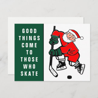 Divertida tarjeta de Navidades de hockey sobre cés