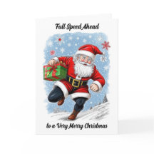 Divertida tarjeta de Navidades de Santa Claus en f