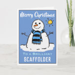 Divertida tarjeta de Navidades de Snowman para una<br><div class="desc">Personalizado divertido de muñecas de nieve con tarjeta de Navidades festivos. Tarjeta de navidades para una carpeta Scaffolder.</div>