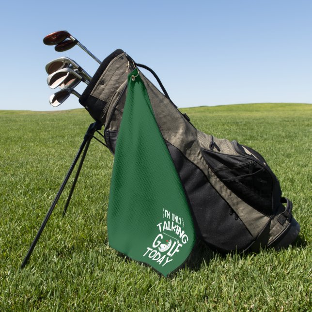 Divertida toalla de golf - "Sólo hablando de golf  (Verde)